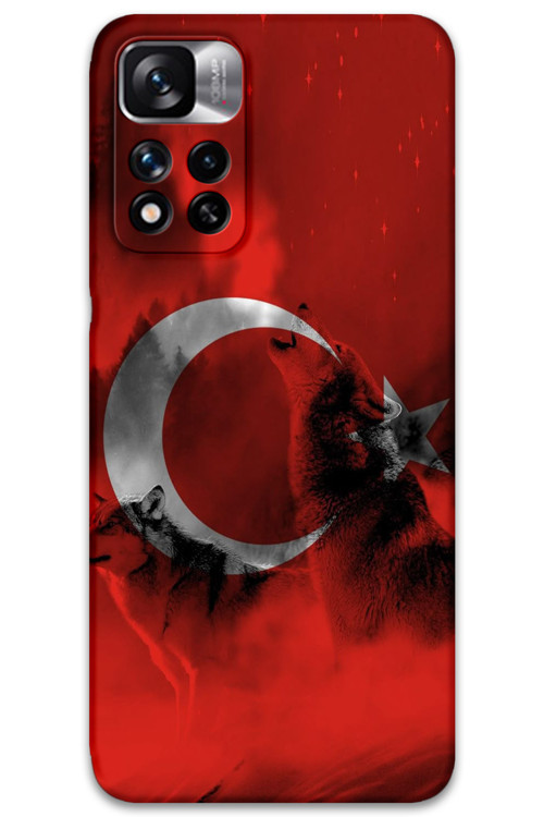 Poco M4 Pro 5G Uyumlu Türk Bayrağı Desenli Telefon Kılıfı + Ekran Koruyucu - 5854