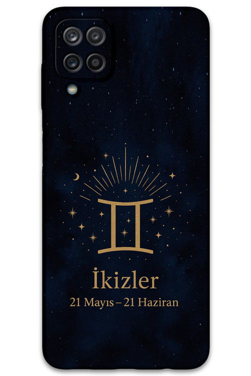 Galaxy M22 Uyumlu İkizler Burcu Desenli Telefon Kılıfı + Ekran Koruyucu - 5770