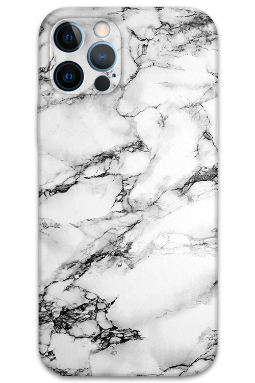İphone 12 Pro Max Uyumlu Mermer Desenli Telefon Kılıfı + Ekran Koruyucu - 5817