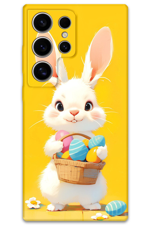 Galaxy S25 Ultra Uyumlu Tavşan Desenli Telefon Kılıfı + Ekran Koruyucu - 5806