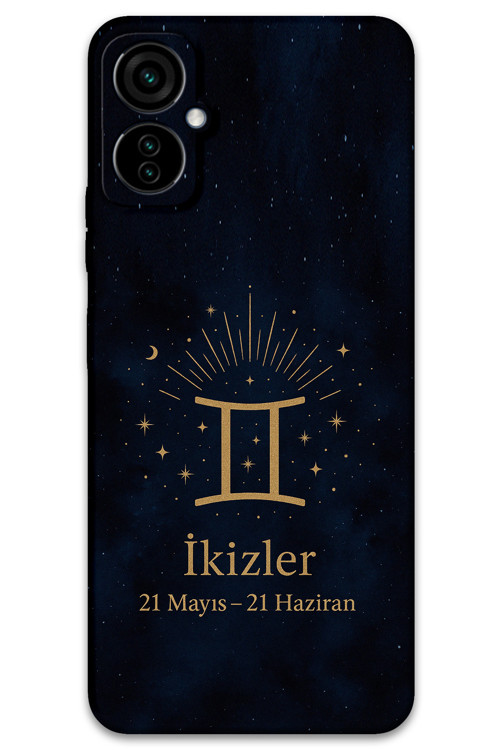 Tecno Camon 19 Neo Uyumlu İkizler Burcu Desenli Telefon Kılıfı + Ekran Koruyucu - 5770