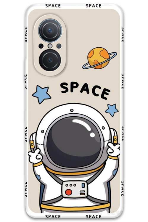 Huawei Nova 9 Se Uyumlu Astronot Desenli Telefon Kılıfı + Ekran Koruyucu - 5865