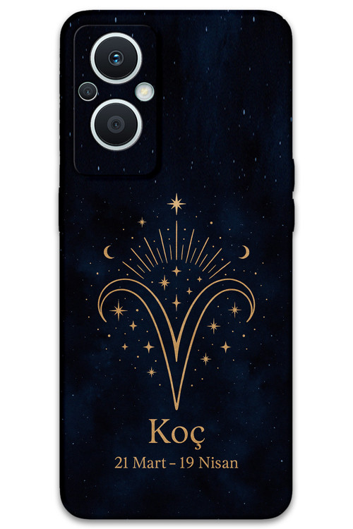 Oppo Reno 7 Lite Uyumlu Koç Burcu Desenli Telefon Kılıfı + Ekran Koruyucu - 5768