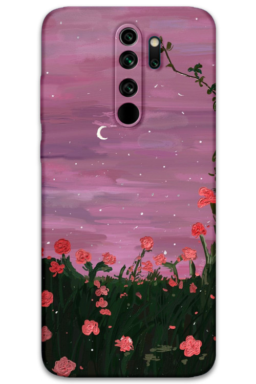 Xiaomi Redmi Note 8 Pro Uyumlu Çiçek Desenli Telefon Kılıfı + Ekran Koruyucu - 5793