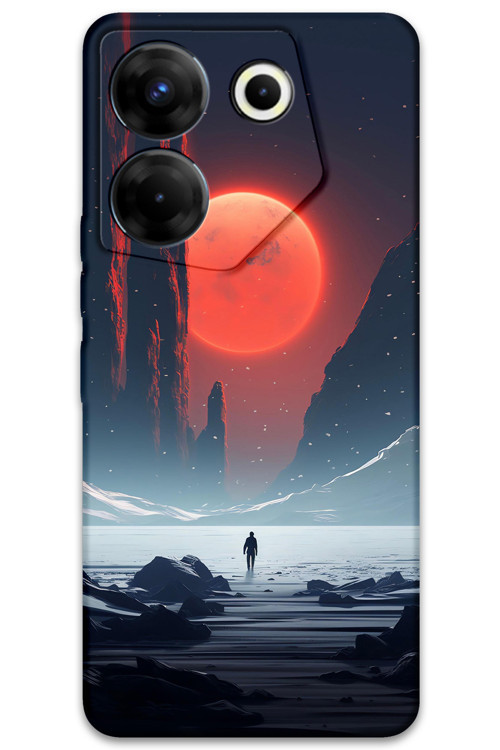 Tecno Camon 20 Pro 4G Uyumlu Uzay Desenli Telefon Kılıfı + Ekran Koruyucu - 5861