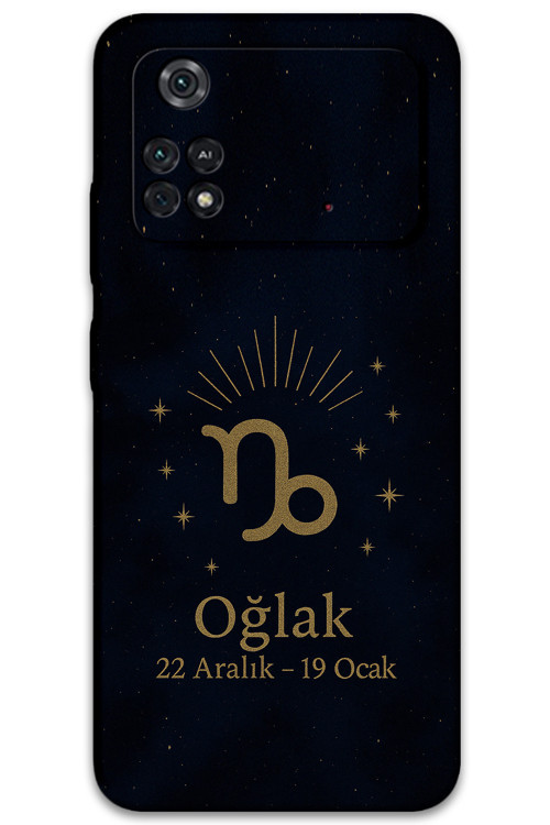Poco M4 Pro 4G Uyumlu Oğlak Burcu Desenli Telefon Kılıfı + Ekran Koruyucu - 5777