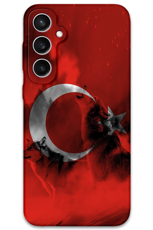 Galaxy S24 Plus Uyumlu Türk Bayrağı Desenli Telefon Kılıfı + Ekran Koruyucu - 5854