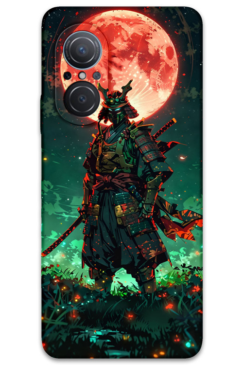 Huawei Nova 9 Se Uyumlu Samuray Desenli Telefon Kılıfı + Ekran Koruyucu - 5822