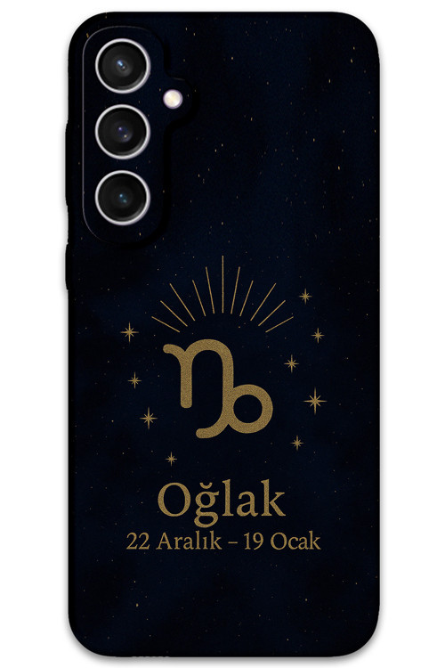 Galaxy S23 Fe Uyumlu Oğlak Burcu Desenli Telefon Kılıfı + Ekran Koruyucu - 5777