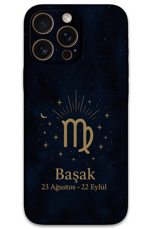 İphone 16 Pro Max Uyumlu Başak Burcu Desenli Telefon Kılıfı + Ekran Koruyucu - 5773
