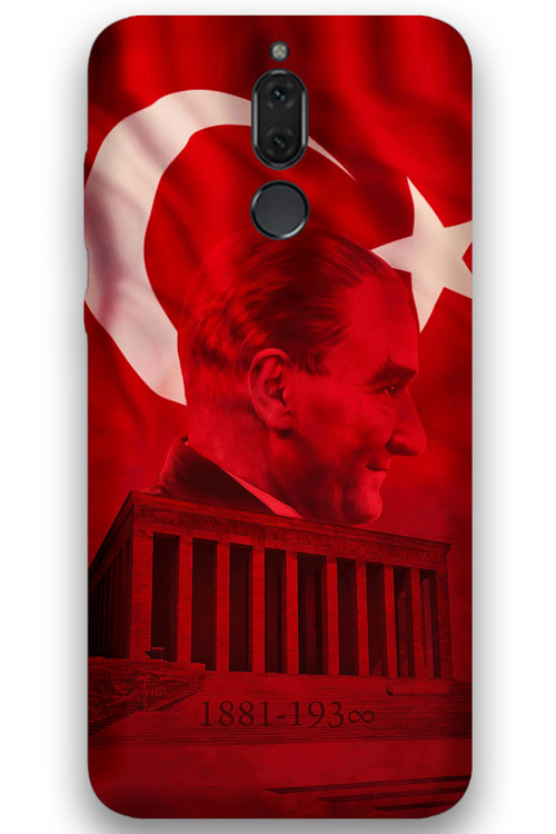 Huawei Mate 10 Lite Uyumlu Atatürk Desenli Telefon Kılıfı + Ekran Koruyucu - 5848