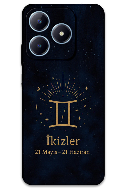 Realme Note 50 Uyumlu İkizler Burcu Desenli Telefon Kılıfı + Ekran Koruyucu - 5770
