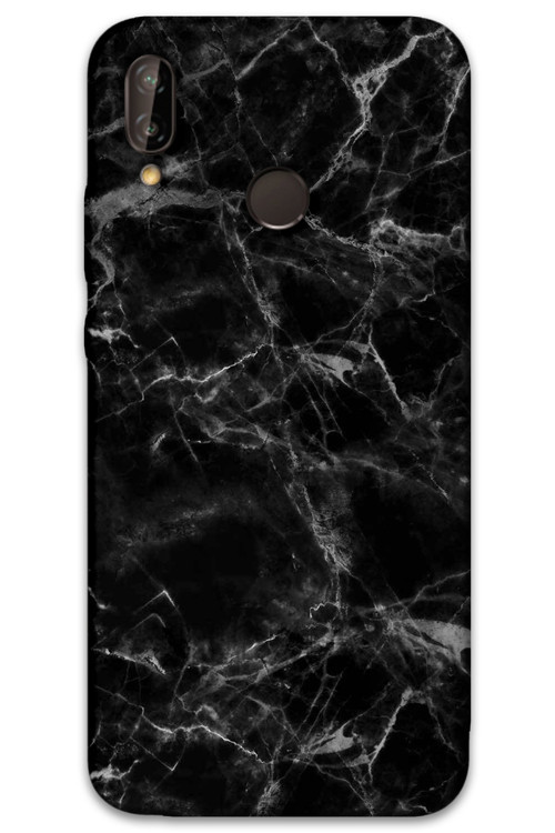 Huawei P Smart 2019 Uyumlu Mermer Desenli Telefon Kılıfı + Ekran Koruyucu - 5815