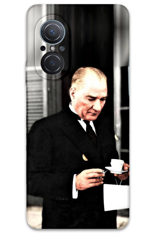 Huawei Nova 9 Se Uyumlu Atatürk Desenli Telefon Kılıfı + Ekran Koruyucu - 5850