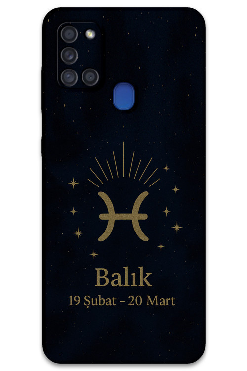 Galaxy A21S Uyumlu Balık Burcu Desenli Telefon Kılıfı + Ekran Koruyucu - 5779