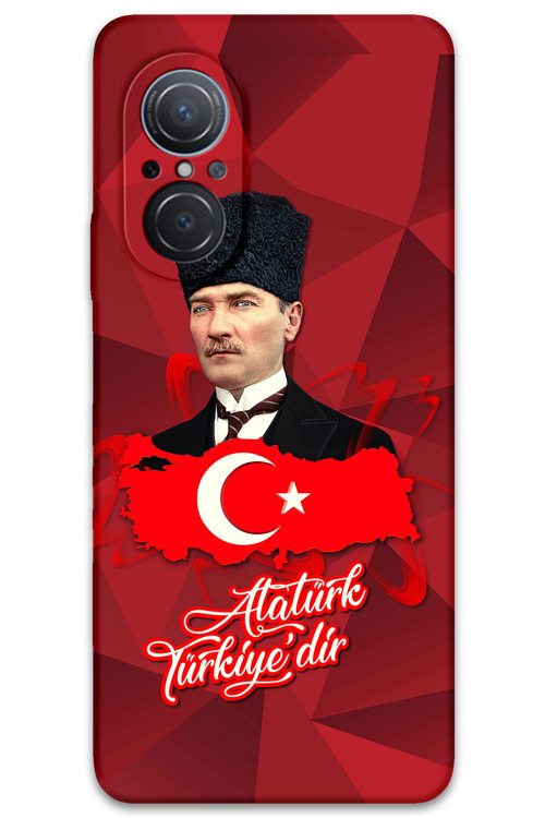 Huawei Nova 9 Se Uyumlu Atatürk Desenli Telefon Kılıfı + Ekran Koruyucu - 5851