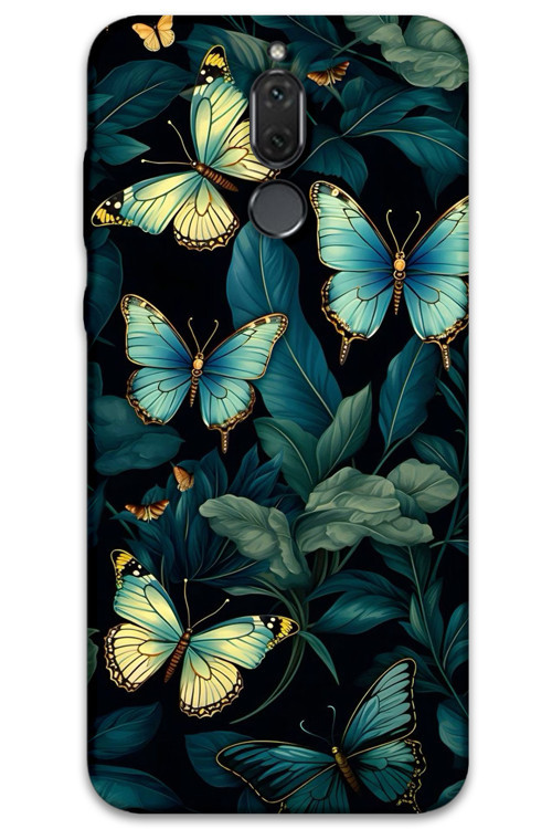 Huawei Mate 10 Lite Uyumlu Kelebek Desenli Telefon Kılıfı + Ekran Koruyucu - 5791