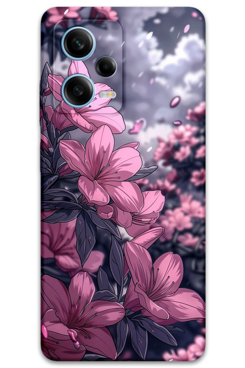 Xiaomi Redmi Note 12 5G Uyumlu Çiçek Desenli Telefon Kılıfı + Ekran Koruyucu - 5796