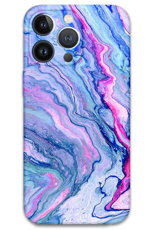 İphone 13 Pro Max Uyumlu Mermer Desenli Telefon Kılıfı + Ekran Koruyucu - 5816