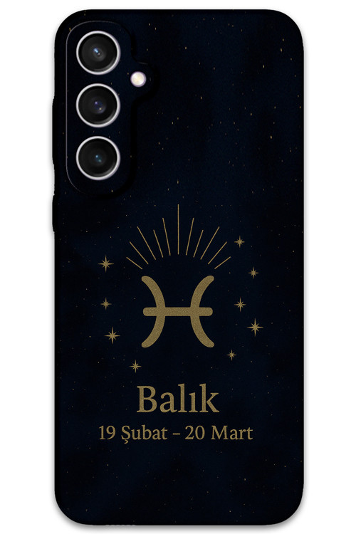 Galaxy S24 Fe Uyumlu Balık Burcu Desenli Telefon Kılıfı + Ekran Koruyucu - 5779