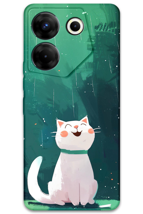 Tecno Camon 20 Pro 4G Uyumlu Kedi Desenli Telefon Kılıfı + Ekran Koruyucu - 5781