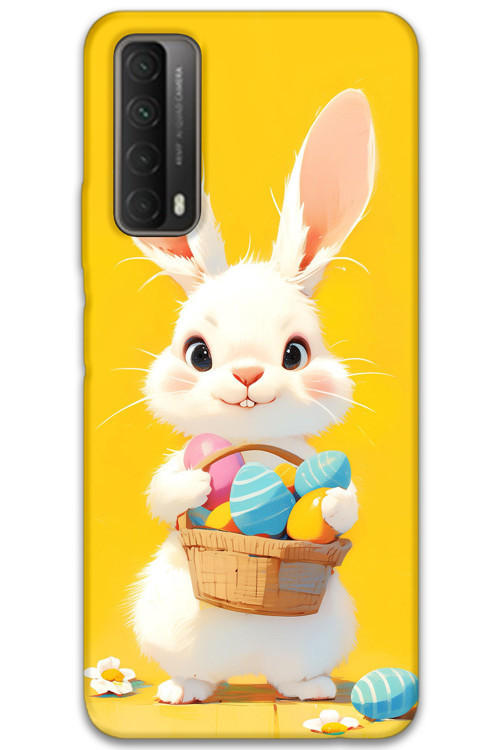 Huawei P Smart 2021 Uyumlu Tavşan Desenli Telefon Kılıfı + Ekran Koruyucu - 5806