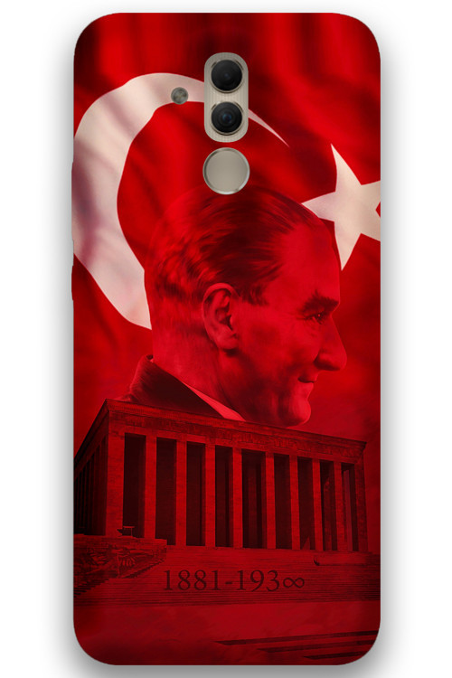 Huawei Mate 20 Lite Uyumlu Atatürk Desenli Telefon Kılıfı + Ekran Koruyucu - 5848
