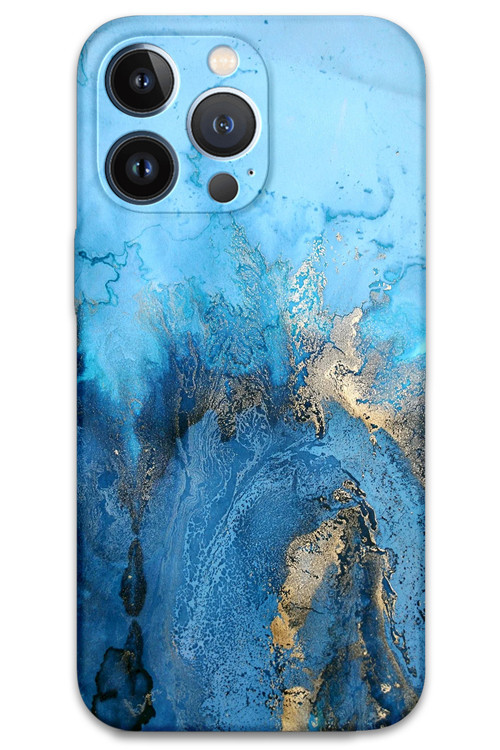 İphone 13 Pro Max Uyumlu Mermer Desenli Telefon Kılıfı + Ekran Koruyucu - 5812