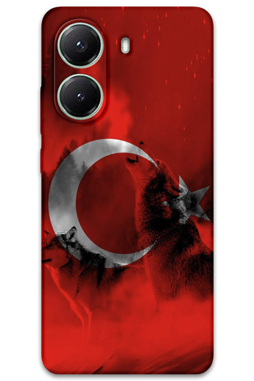 Poco X7 Pro Uyumlu Türk Bayrağı Desenli Telefon Kılıfı + Ekran Koruyucu - 5854