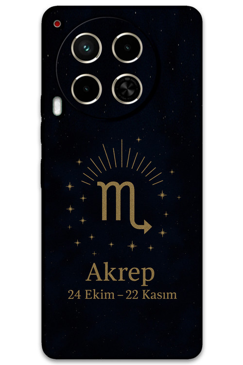 Tecno Camon 30 Uyumlu Akrep Burcu Desenli Telefon Kılıfı + Ekran Koruyucu - 5775