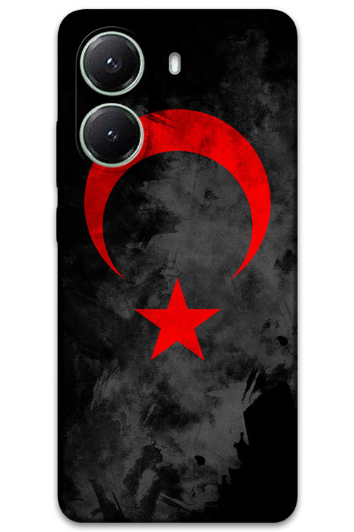 Poco X7 Pro Uyumlu Türk Bayrağı Desenli Telefon Kılıfı + Ekran Koruyucu - 5852