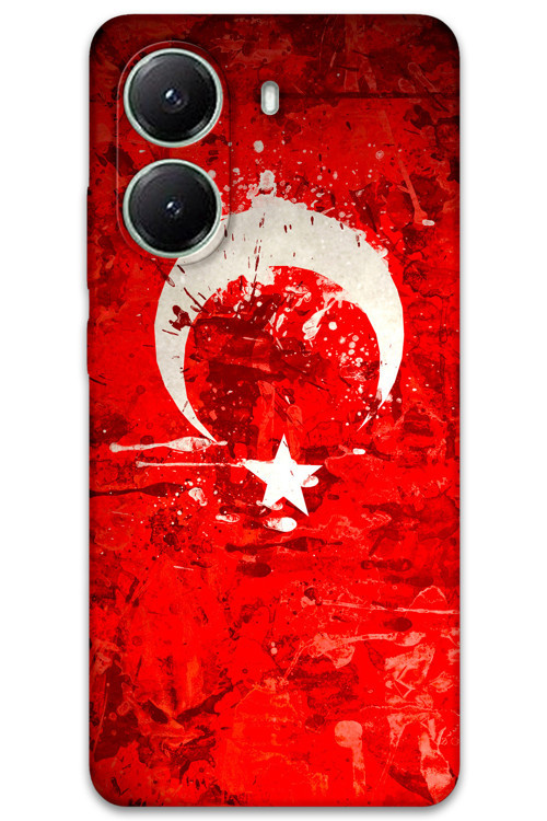Poco X7 Pro Uyumlu Türk Bayrağı Desenli Telefon Kılıfı + Ekran Koruyucu - 5847