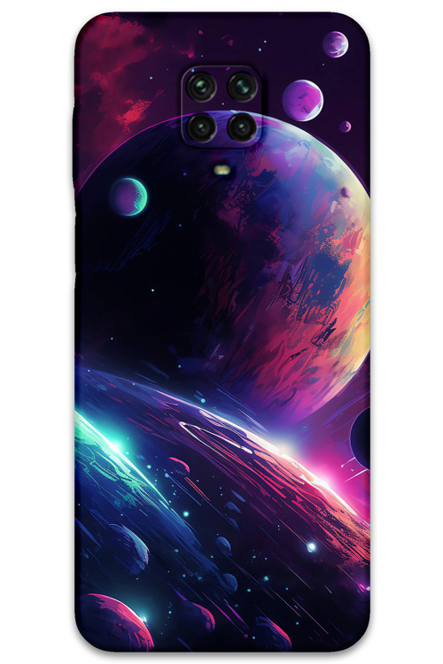 Xiaomi Redmi Note 9 Pro Uyumlu Uzay Desenli Telefon Kılıfı + Ekran Koruyucu - 5862