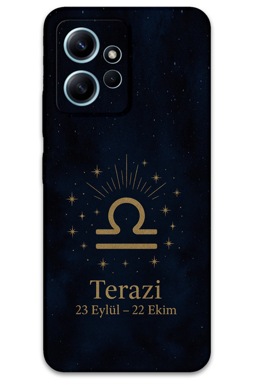 Xiaomi Redmi Note 12 4G Uyumlu Terazi Burcu Desenli Telefon Kılıfı + Ekran Koruyucu - 5774