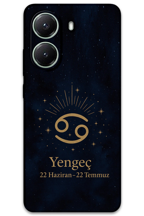 Poco X7 Pro Uyumlu Yengeç Burcu Desenli Telefon Kılıfı + Ekran Koruyucu - 5771