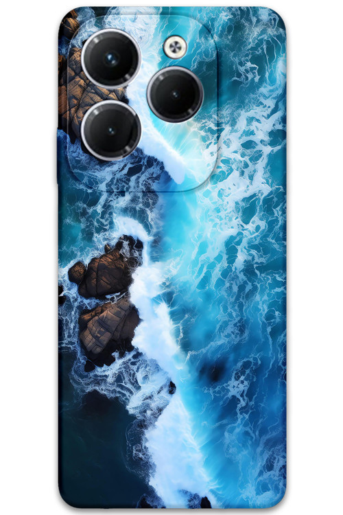 İnfinix Hot 40 Pro Uyumlu Mermer Desenli Telefon Kılıfı + Ekran Koruyucu - 5810