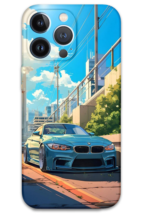 İphone 13 Pro Max Uyumlu Araba Desenli Telefon Kılıfı + Ekran Koruyucu - 5760