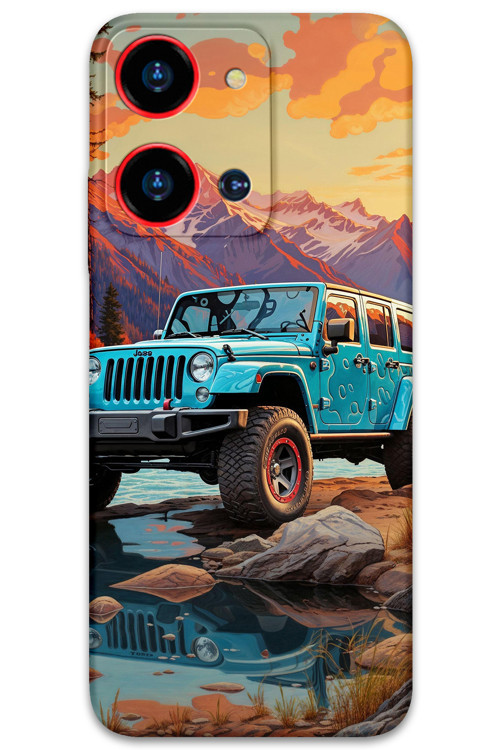 Reeder S19 Max Pro S Zoom Uyumlu Araba Desenli Telefon Kılıfı + Ekran Koruyucu - 5758