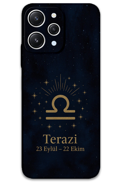Xiaomi Redmi 12 Uyumlu Terazi Burcu Desenli Telefon Kılıfı + Ekran Koruyucu - 5774