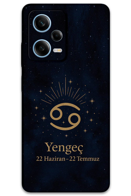 Xiaomi Redmi Note 12 5G Uyumlu Yengeç Burcu Desenli Telefon Kılıfı + Ekran Koruyucu - 5771