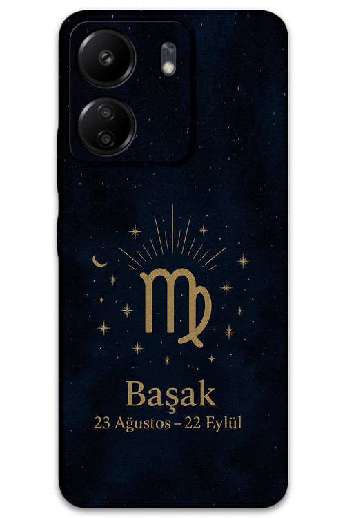 Xiaomi Redmi 13C Uyumlu Başak Burcu Desenli Telefon Kılıfı + Ekran Koruyucu - 5773