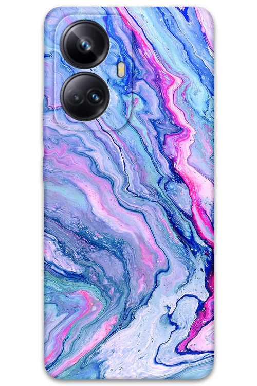 Realme 10 Pro Plus Uyumlu Mermer Desenli Telefon Kılıfı + Ekran Koruyucu - 5816