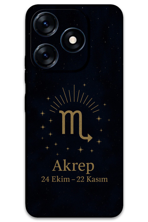 Tecno Spark 10 Uyumlu Akrep Burcu Desenli Telefon Kılıfı + Ekran Koruyucu - 5775