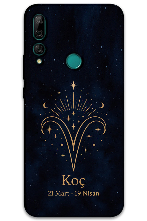 Huawei P Smart Z Uyumlu Koç Burcu Desenli Telefon Kılıfı + Ekran Koruyucu - 5768