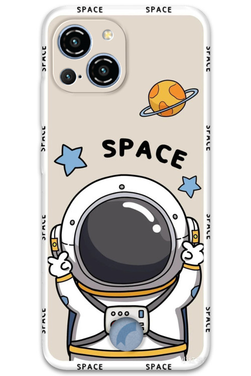 Reeder S23 Pro Max Uyumlu Astronot Desenli Telefon Kılıfı + Ekran Koruyucu - 5865