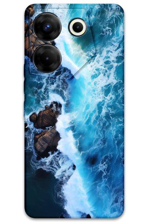 Tecno Camon 20 Pro 4G Uyumlu Mermer Desenli Telefon Kılıfı + Ekran Koruyucu - 5810