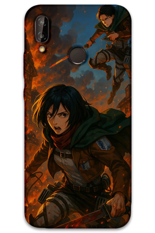 Huawei P Smart 2019 Uyumlu Anime Desenli Telefon Kılıfı + Ekran Koruyucu - 5744