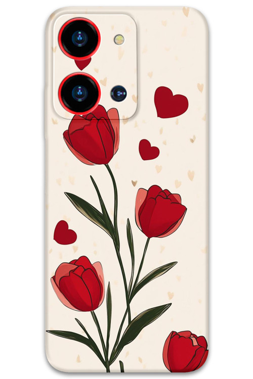 Reeder S19 Max Pro S Zoom Uyumlu Çiçek Desenli Telefon Kılıfı + Ekran Koruyucu - 5789
