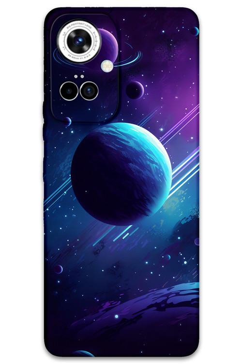 Tecno Camon 19 Pro Uyumlu Uzay Desenli Telefon Kılıfı + Ekran Koruyucu - 5866