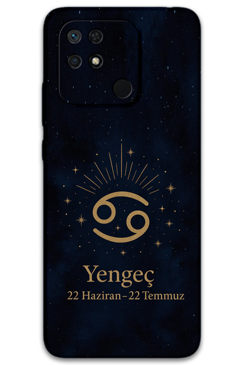 Xiaomi Redmi 10C Uyumlu Yengeç Burcu Desenli Telefon Kılıfı + Ekran Koruyucu - 5771